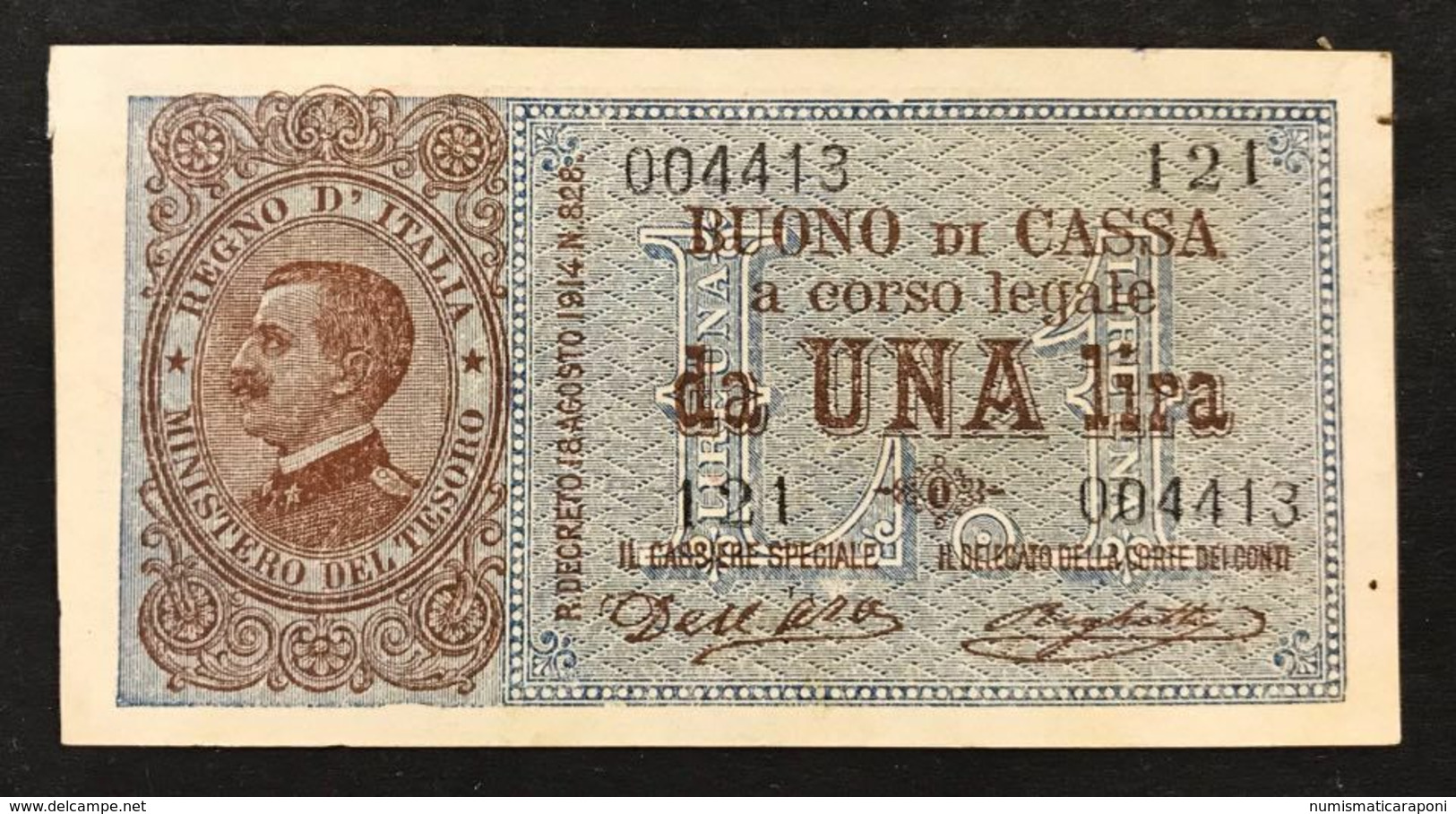 Vittorio Emanuele III° 1 Lira 21 09 1914 Sup/fds   LOTTO 1359 - Italia – 1 Lira