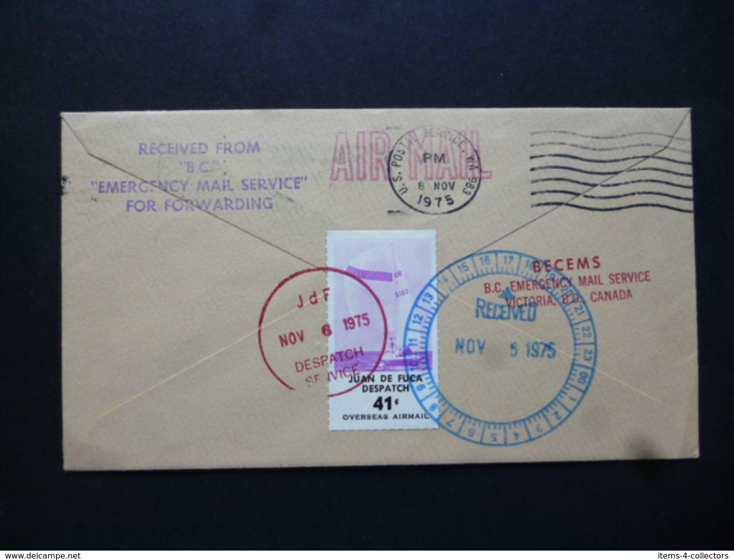 USA COVER VIA BLACK BALL FERRY "COHO"  VICTORIA PORT ANGELES 1975 With MULTIPLE STAMPS/POSTMARKS - Otros & Sin Clasificación