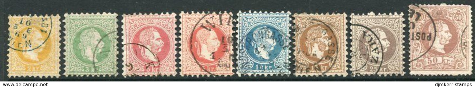 AUSTRIA 1867 Franz Joseph Coarse Print Set To 50 Kr. With Both Types Of 5 Kr., Fine Used - Oblitérés