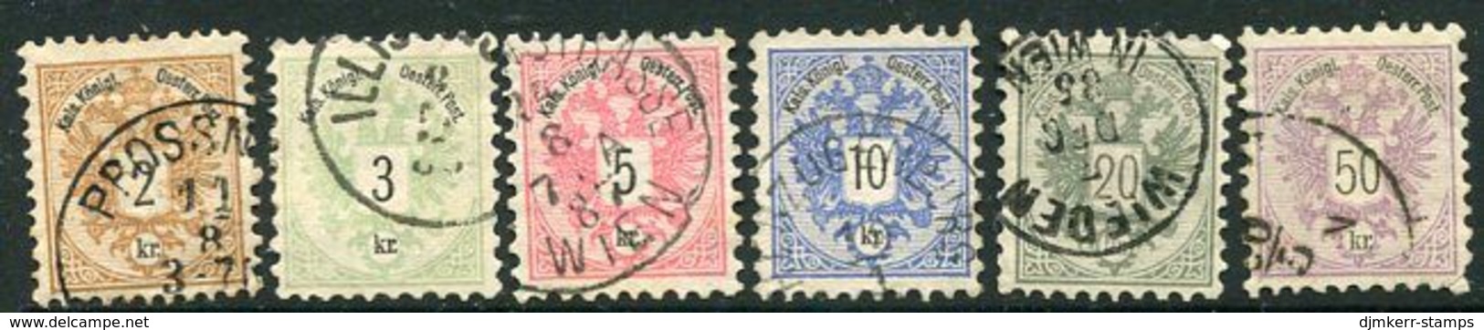 AUSTRIA 1883 Arms Set Of 6 Fine Used.  Michel 44-49 - Used Stamps