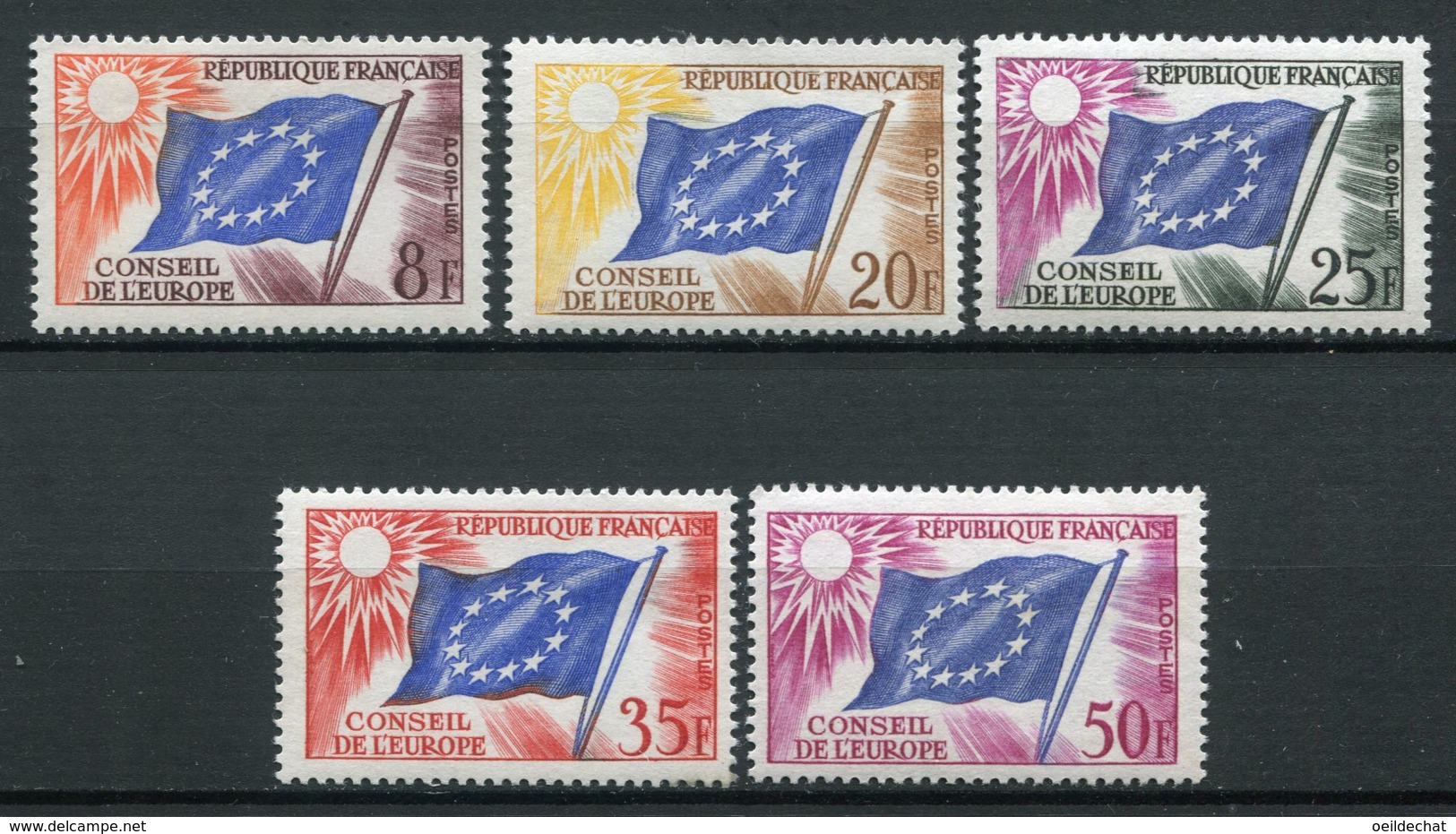 19198 FRANCE Service N°17/21*/** Conseil De L'Europe : Drapeau Du Conseil  1958-59  TB - Nuovi