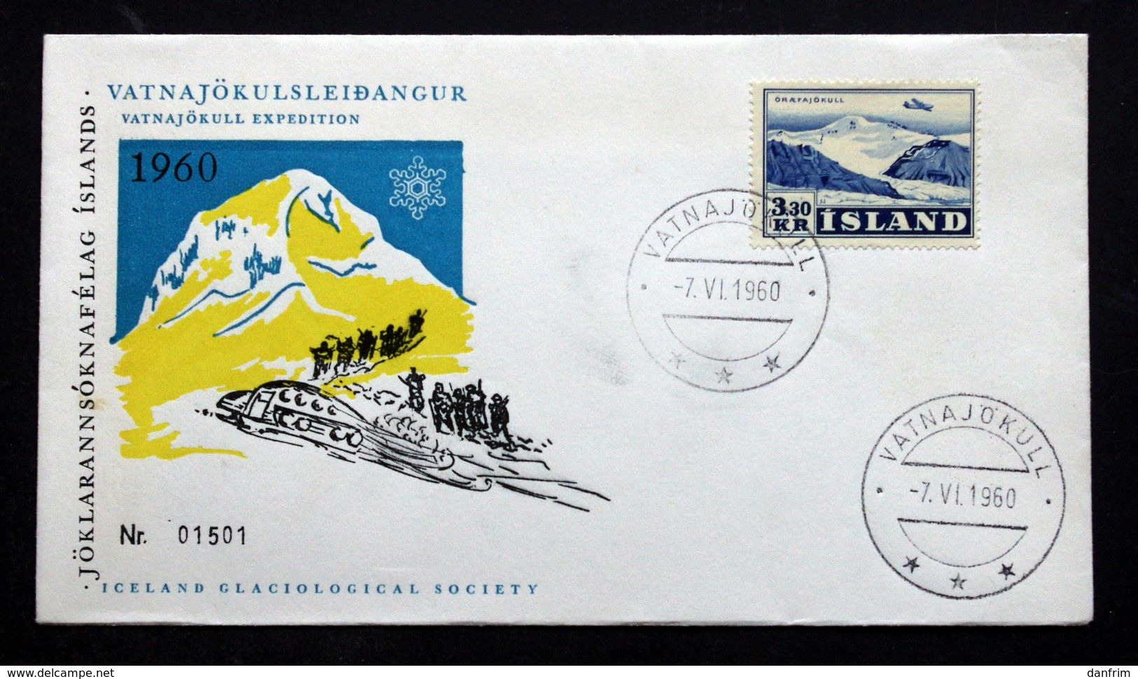 Iceland 1960 Glaciological Society Expedition Cover   Minr.280  ( Lot 121 ) - Covers & Documents