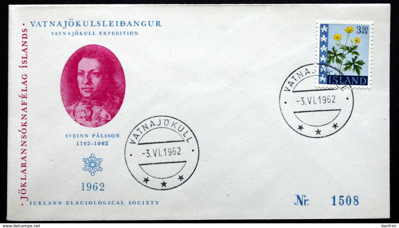 Iceland 1962 Glaciological Society Expedition Cover   Minr.360   ( Lot 121 ) - Covers & Documents