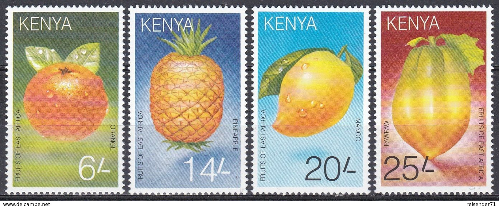 Kenia Kenya 1997 Pflanzen Plants Obst Früchte Fruits Orangen Ananas Mango Papaya Landwirtschaft Agriculture, Mi. 709-2** - Kenya (1963-...)