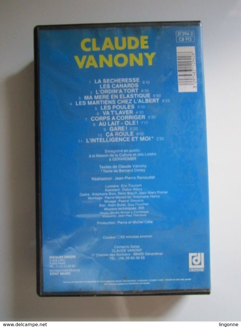 CASSETTE VIDEO VHS Claude VANONY. LES POULES. Enregistrement Public. - Concert Et Musique