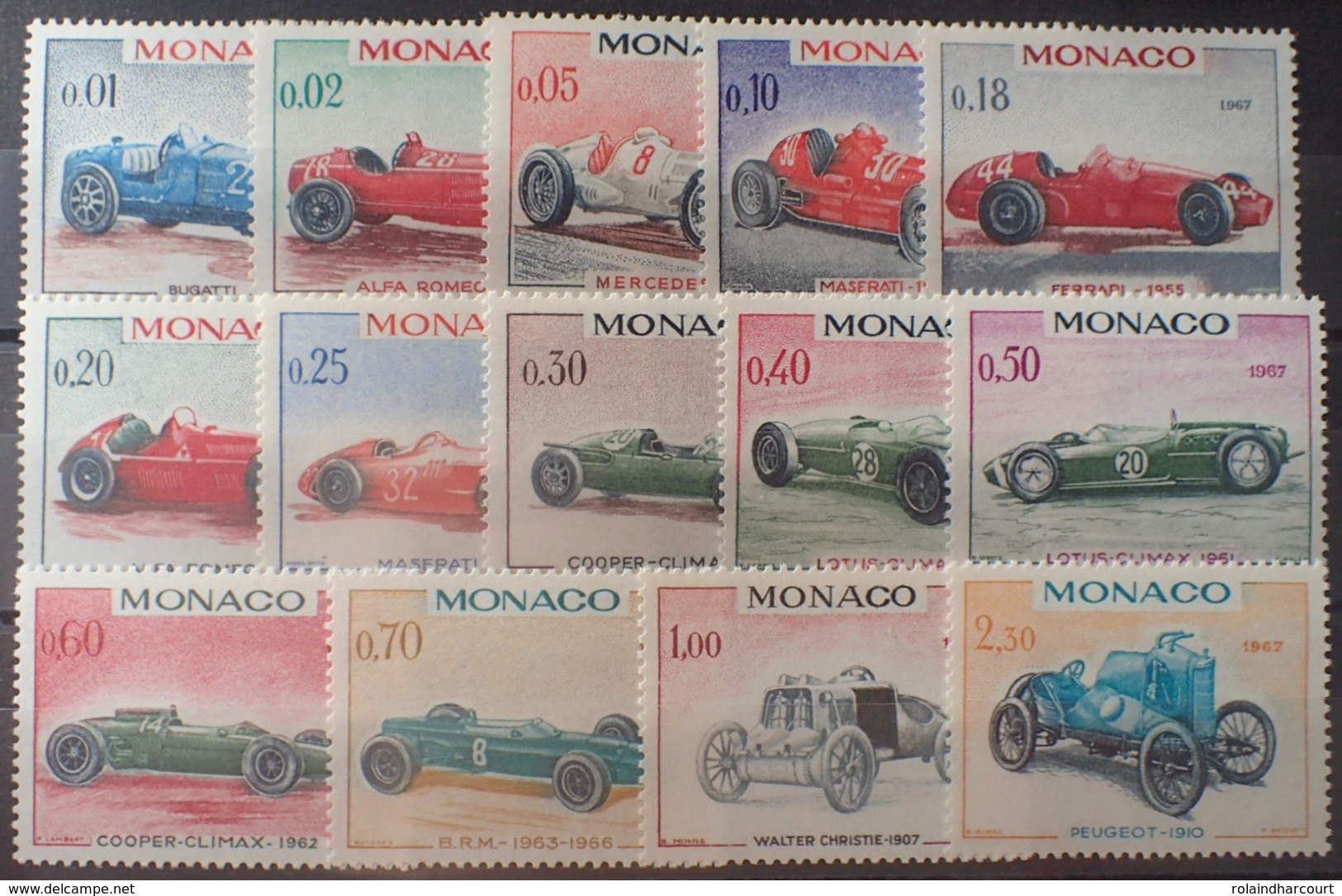 DF40266/2152 - 1967 - MONACO - GRAND PRIX AUTOMOBILE DE MONTE CARLO - SERIE COMPLETE - N°708 à 721 NEUFS** - Neufs