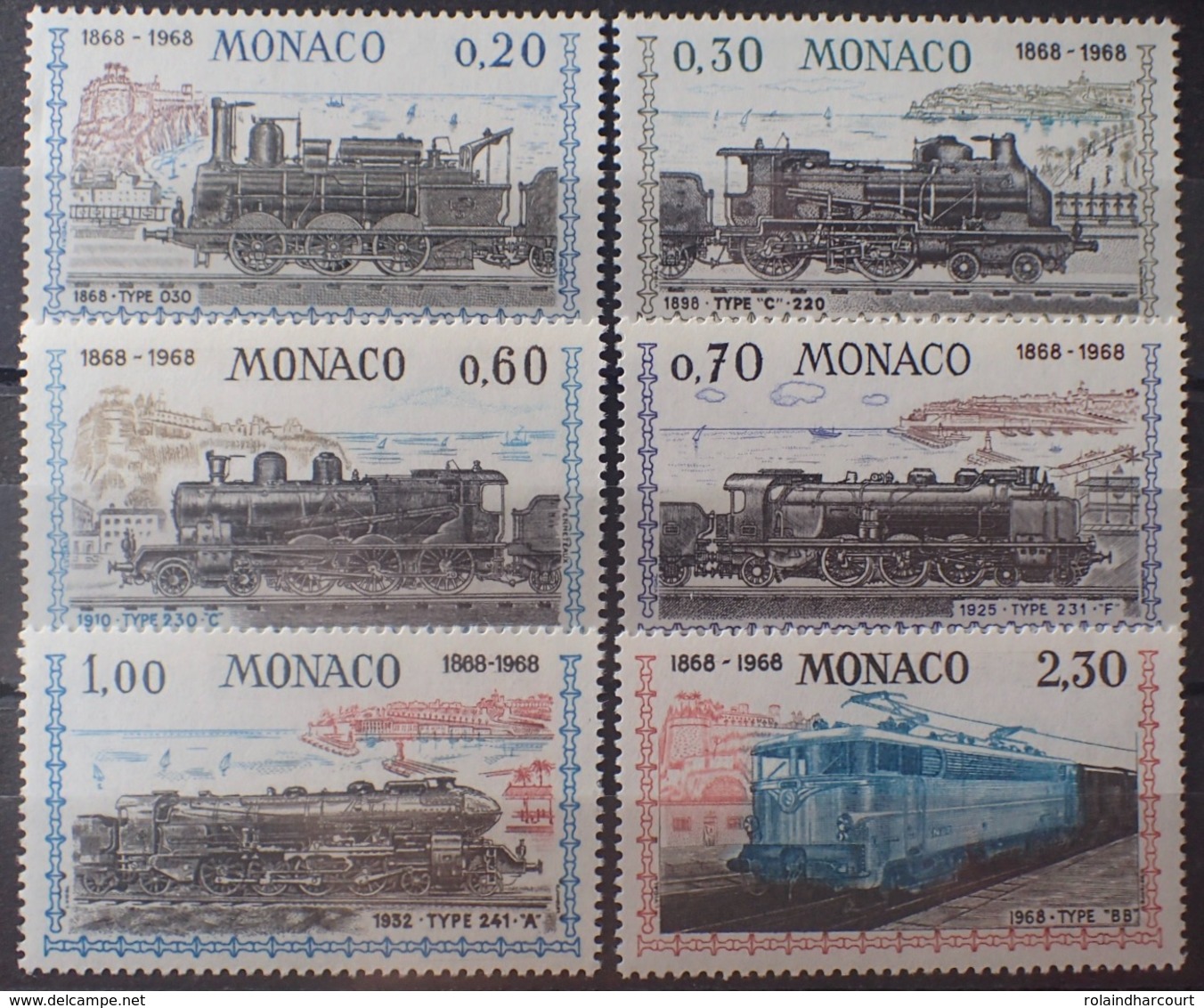 DF40266/2155 - 1968 - MONACO - CENTENAIRE DE LA LIAISON FERROVIAIRE AVEC NICE - SERIE COMPLETE - N°752 à 757 NEUFS** - Neufs