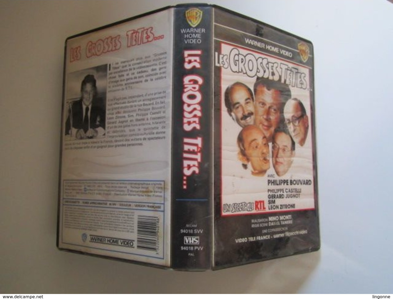 CASSETTE VIDEO VHS LES GROSSES TETES Bouvard/Sim/Jugnot/zitrone/castelli - Concerto E Musica