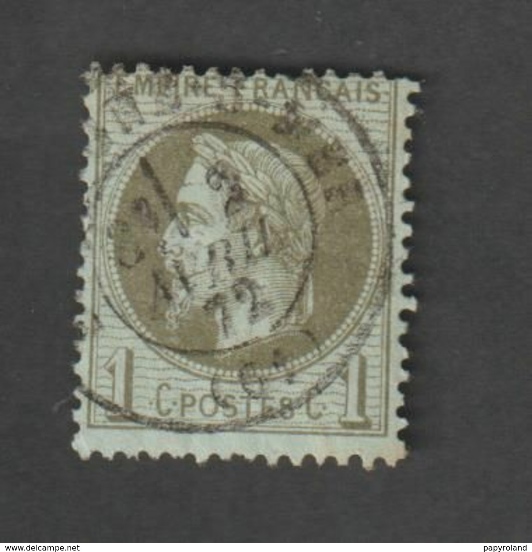 Timbres -  N°25  - Type  Napoléon III , Lauré , Légende  Empire Français  - 1870 -  Oblitéré - - Altri & Non Classificati