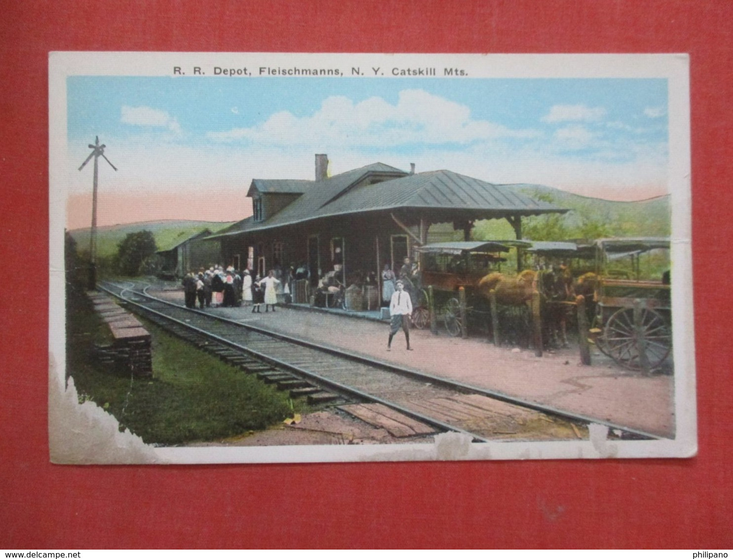 As Is Paper Loss Bottom Left  Fleischmanna R.R. Depot  Catskills  New York Ref 4298 - Catskills