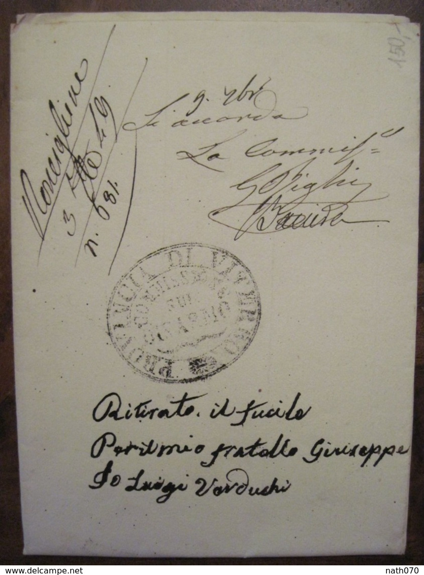 Provincia De Viterbo 1849 Vorphila Préphilatelie Cachet Directeur De La Police Polizia - ...-1850 Préphilatélie