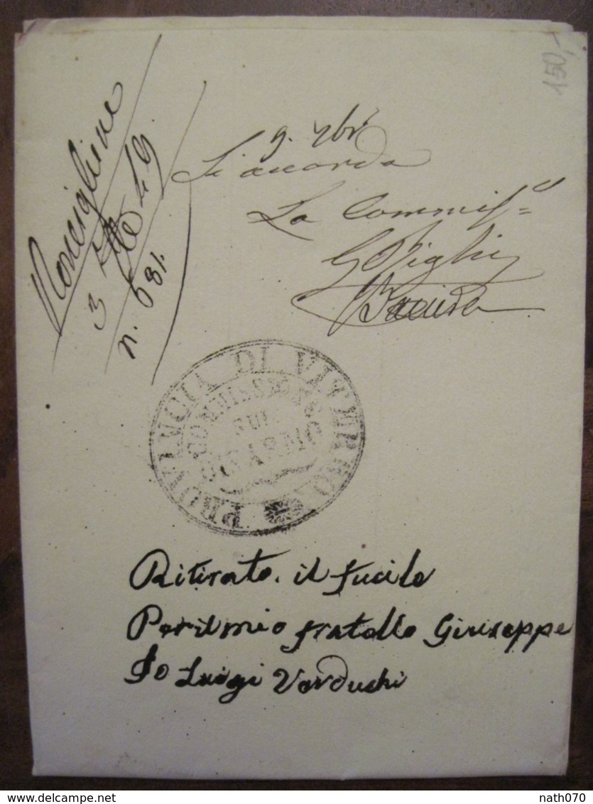 Provincia De Viterbo 1849 Vorphila Préphilatelie Cachet Directeur De La Police Polizia - 1. ...-1850 Prephilately