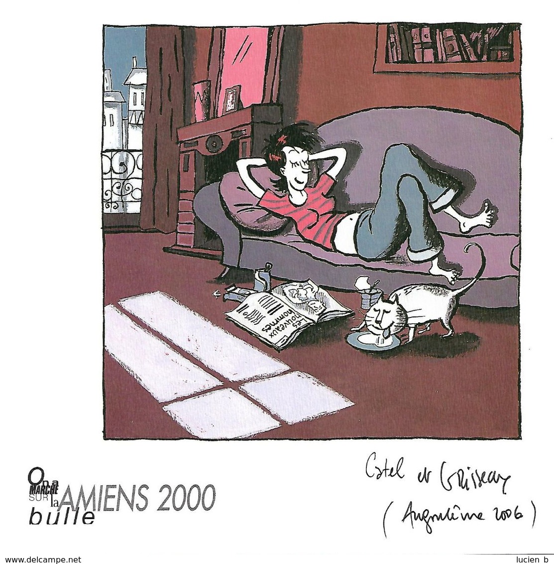 CATEL  -   Ex-libris "Lucie"  -  Festival BD D'Amiens 2000 - Illustrateurs A - C