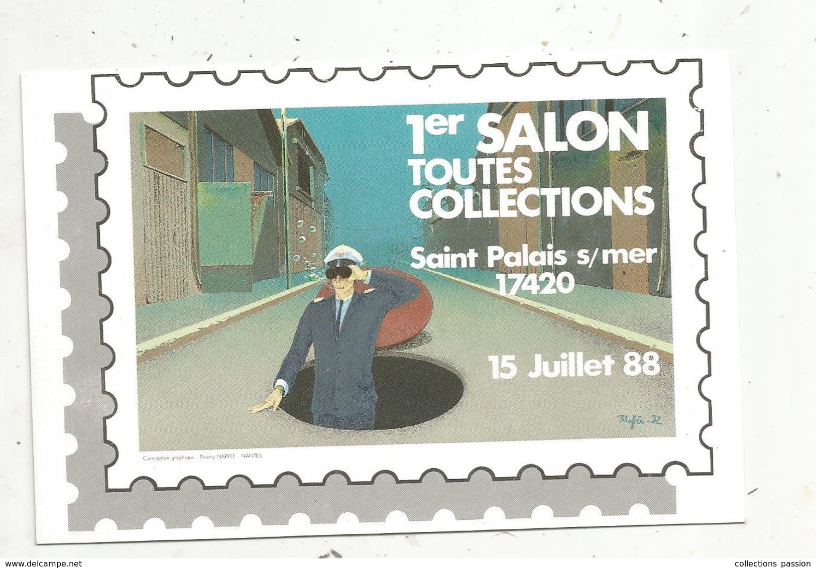 Cp, Bourses & Salons De Collections, 1 Er Salon Toutes Collections , 17 ,  SAINT PALAIS SUR MER ,1988 - Beursen Voor Verzamellars