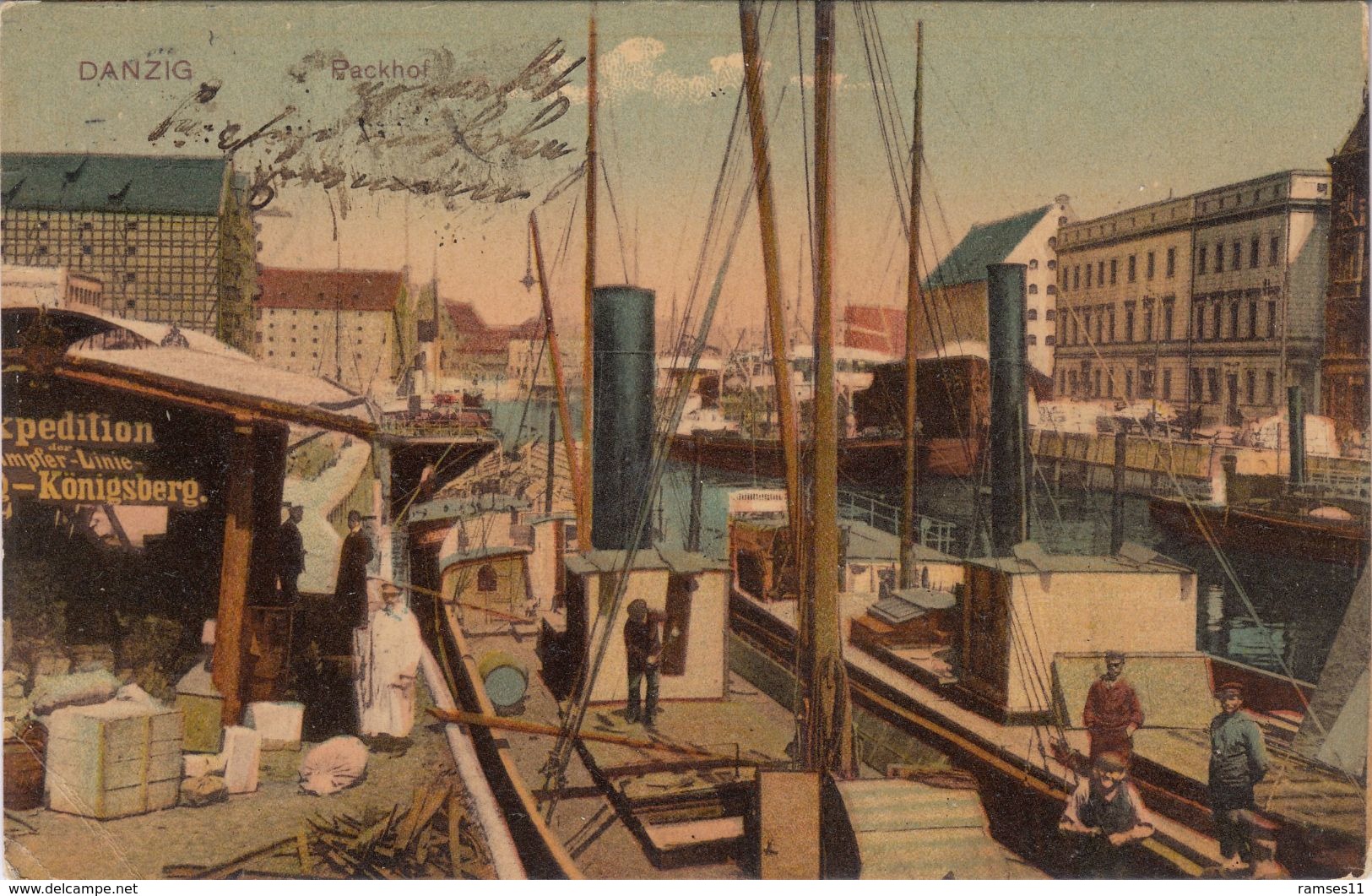 AK Danzig - Hafen Packhof 1910 - Westpreussen