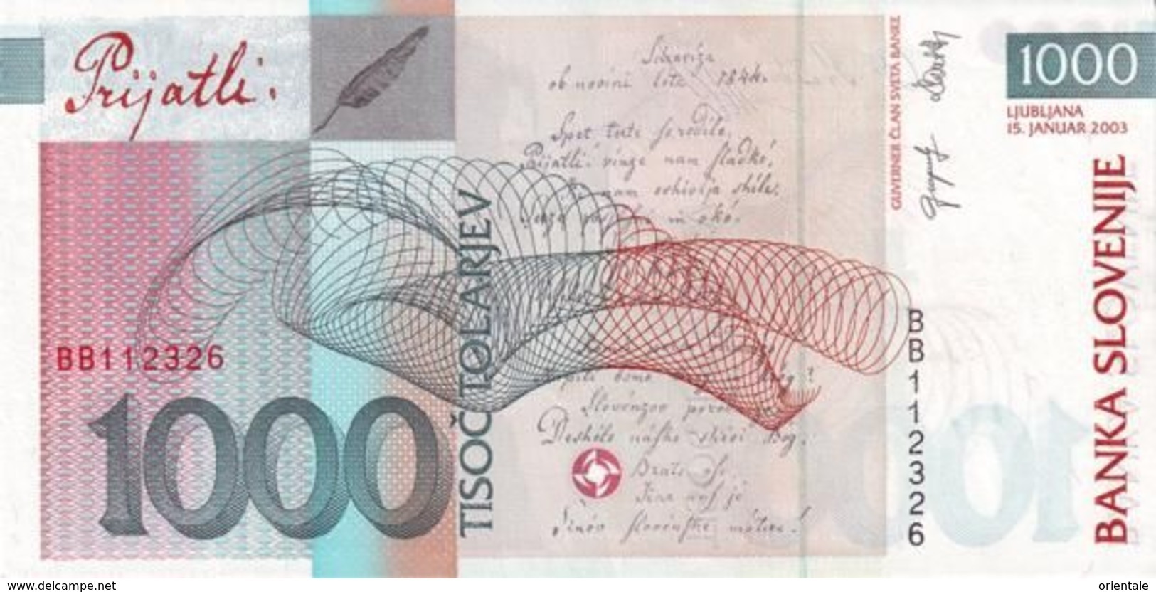 SLOVENIA P. 32a 1000 T 2003 UNC - Eslovenia