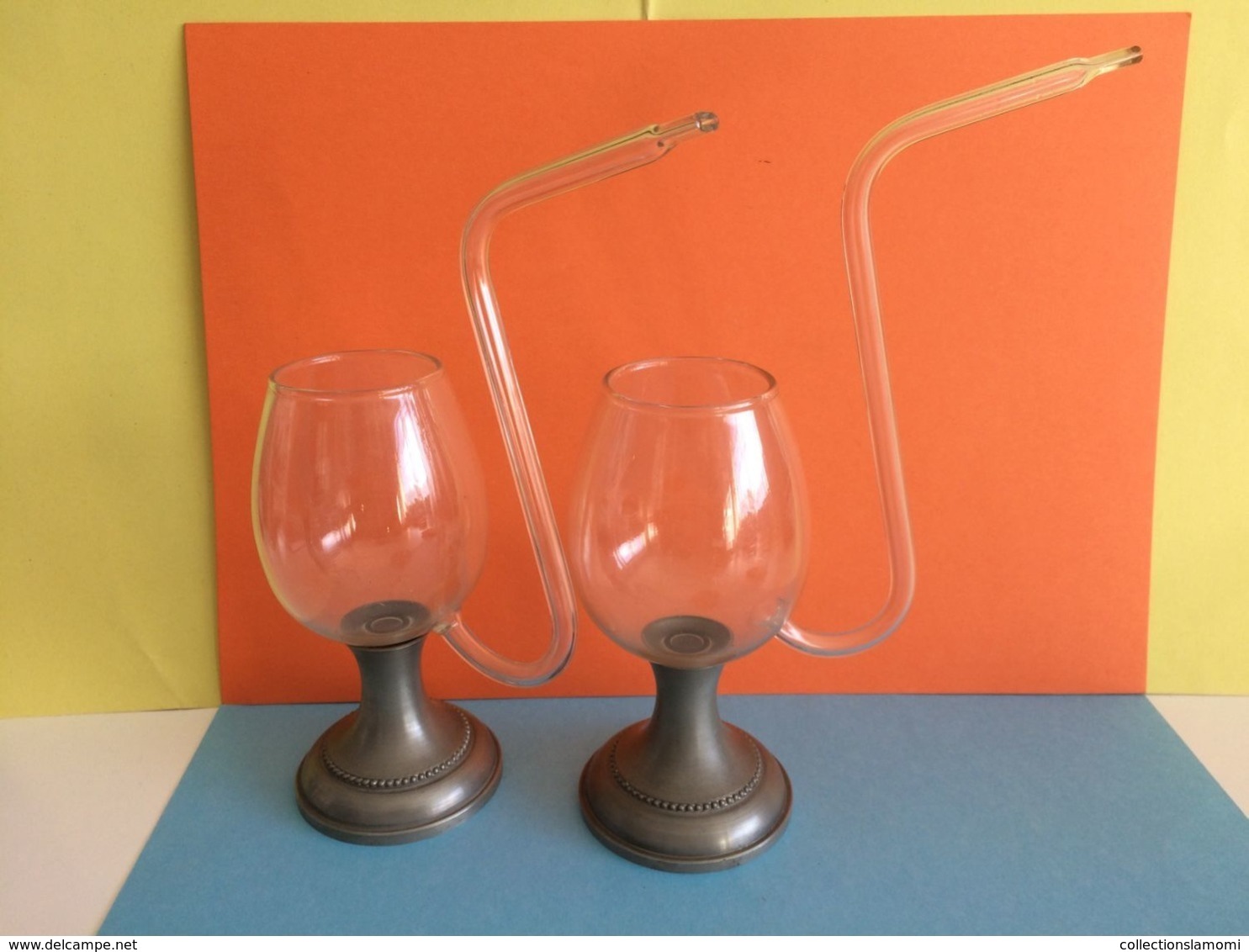 2 Verre Pied En Étain à Liqueur (alcool) 20 Cm - Stagno