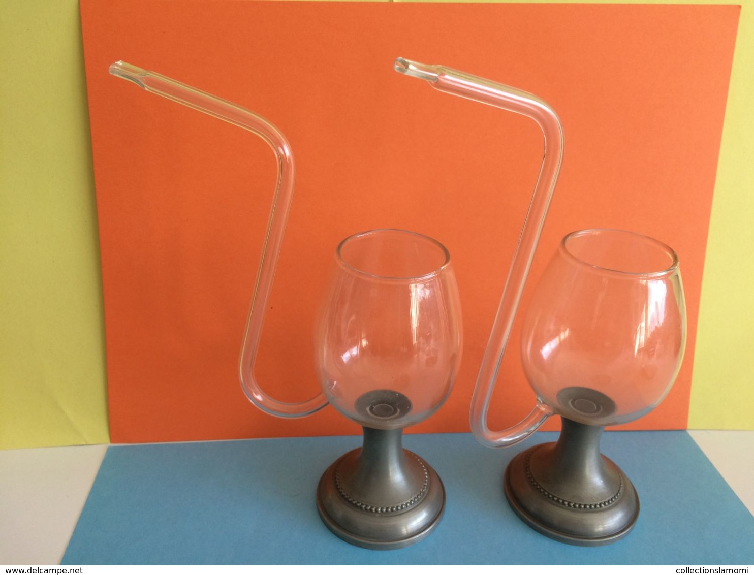 2 Verre Pied En Étain à Liqueur (alcool) 20 Cm - Stagno