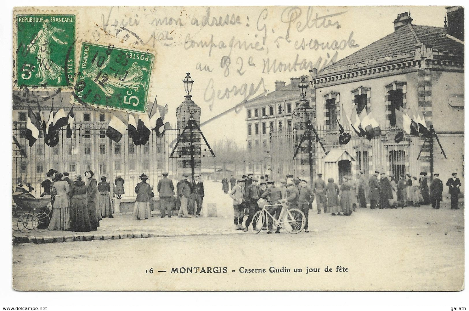 45-MONTARGIS-Caserne Gudin Un Jour De Fête...1912  Animé - Montargis
