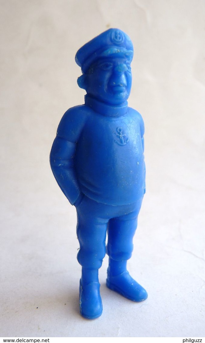 FIGURINE PUBLICITAIRE ESSO Belge Monochrome Bleu -Tintin - HOMME DE MAIN Bandit CAPITAINE DU SOUS MARIN (2) 1973 - Tintin