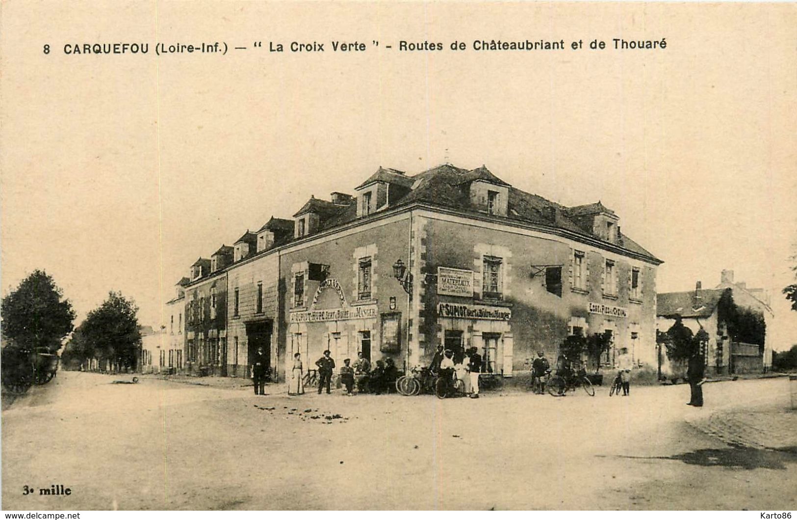 Carquefou * " La Croix Verte " * Routes De Châteaubriand Et De Thouaré * Café Du Fer à Cheval - Carquefou