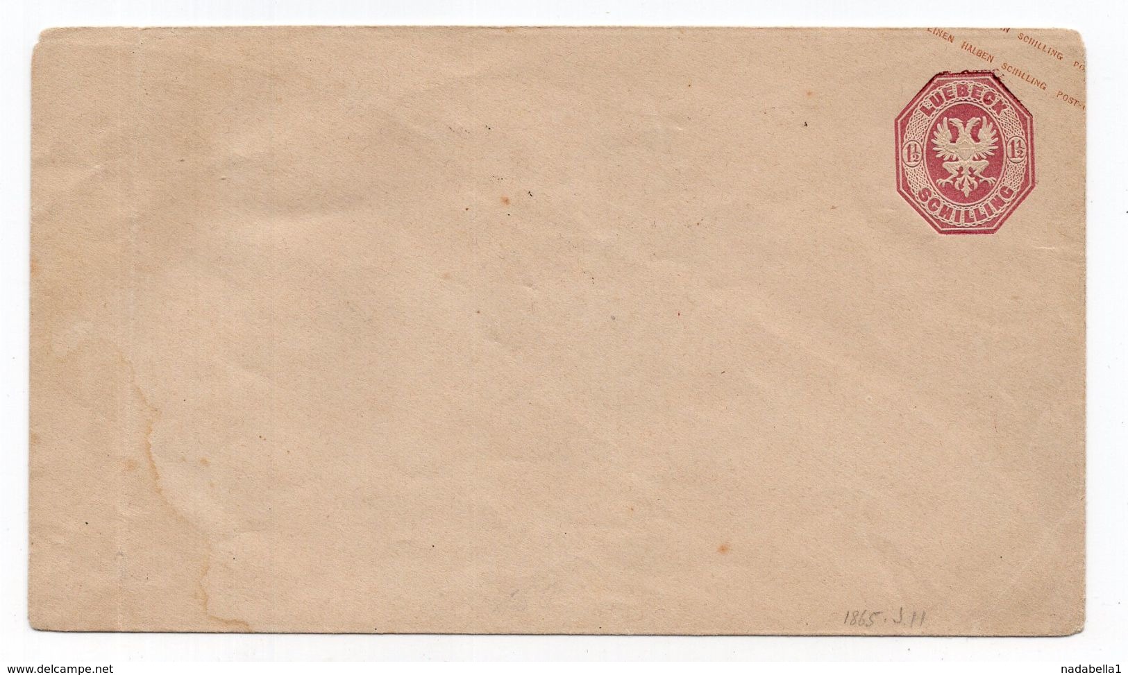 1890 ? GERMANY, LUBECK, 1 1/2 SHILLING STATIONERY COVER, NOT USED - Lübeck