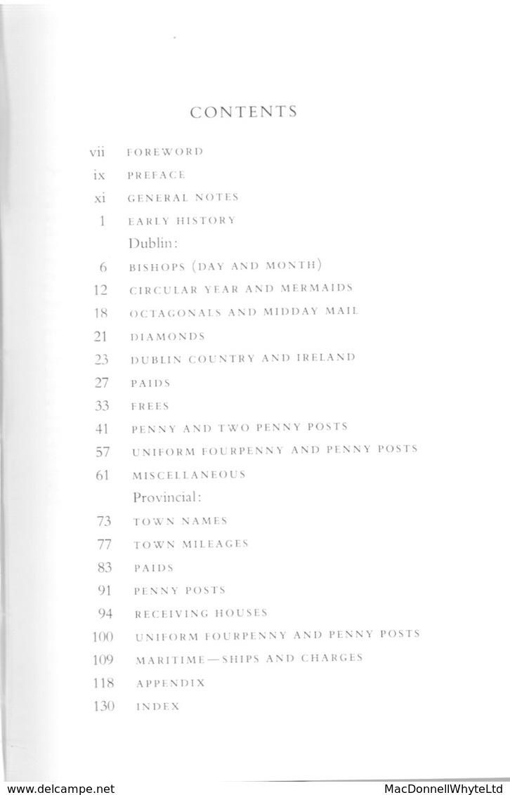 Ireland HANDBOOK OF IRISH POSTAL HISTORY TO 1840, Feldman And Kane, Published 1975, 132 Pages Hardbound - Préphilatélie