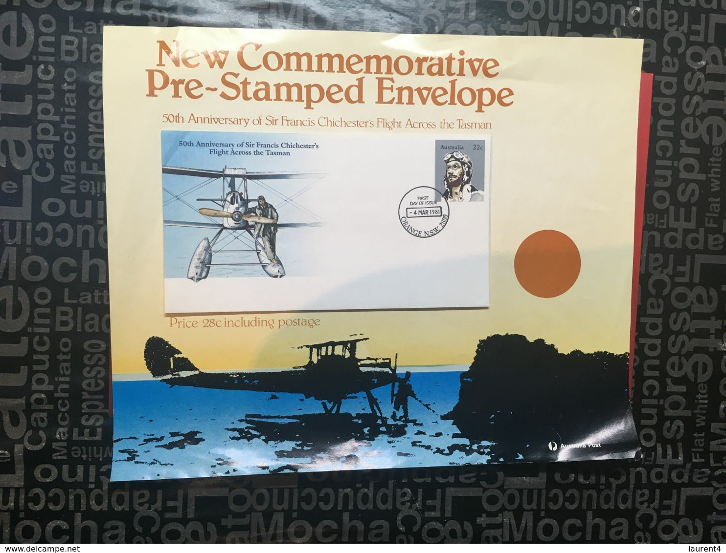 (Stamp 16-08-2020) Australia Post Advertising Poster For Francis Chichester Flight - 1981 (32 X 25 Cm) - Abarten Und Kuriositäten