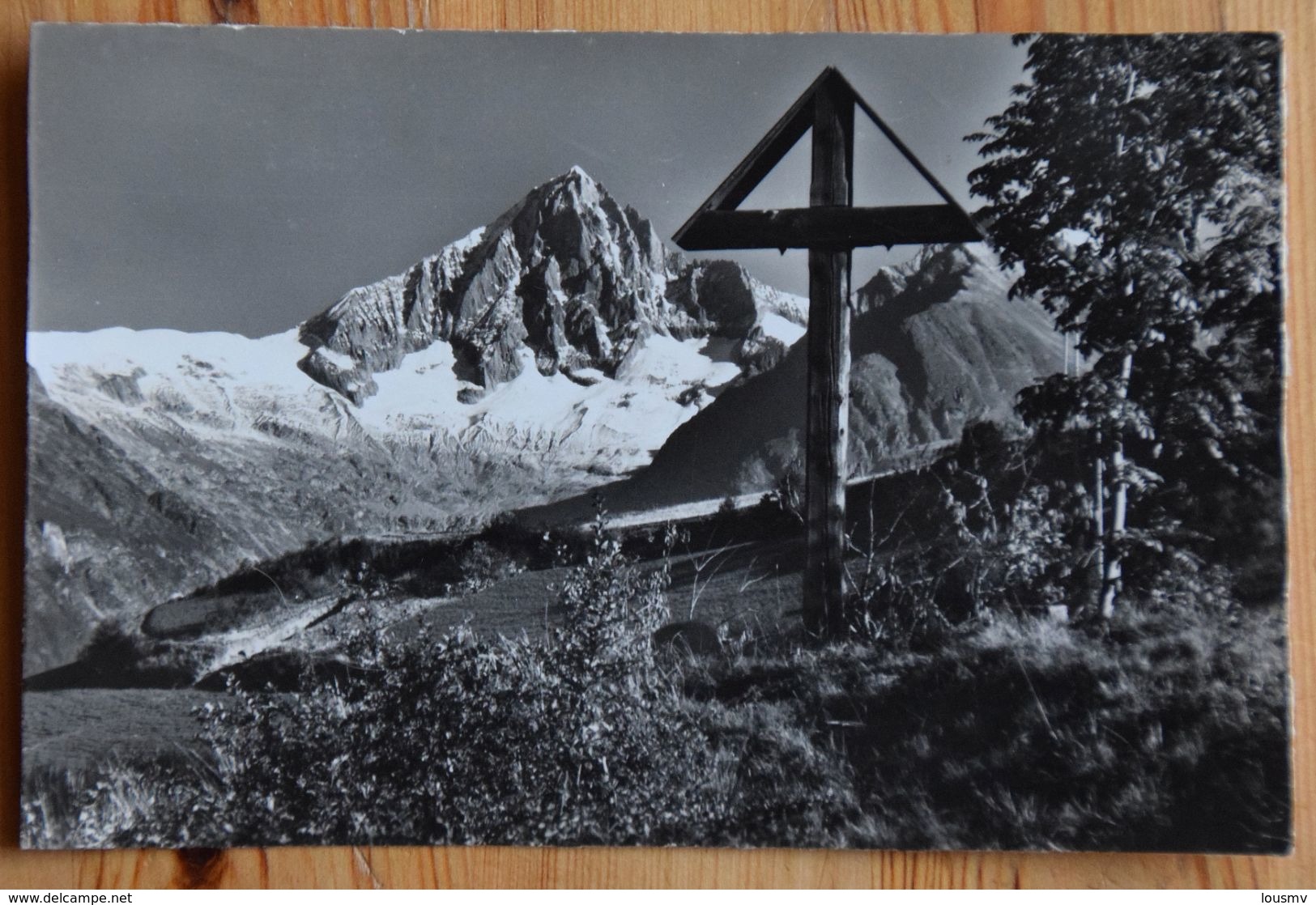 Bürchen Ob Visp - Wegkreuz Mit Bietschhorn - CPSM Format CPA - (n°18385) - Bürchen