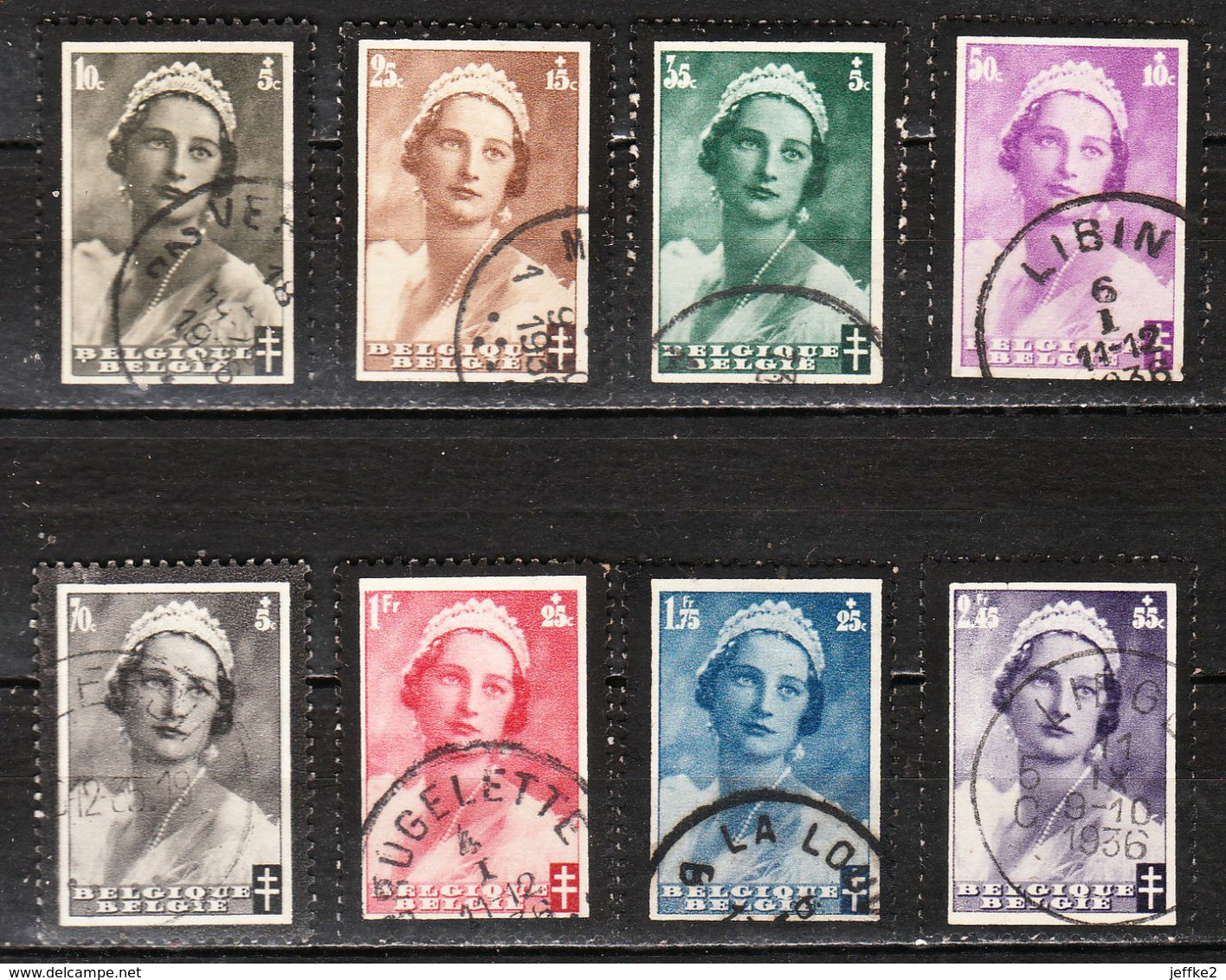 411/18  Deuil Reine Astrid - Série Complète - Oblit. - LOOK!!!! - Used Stamps