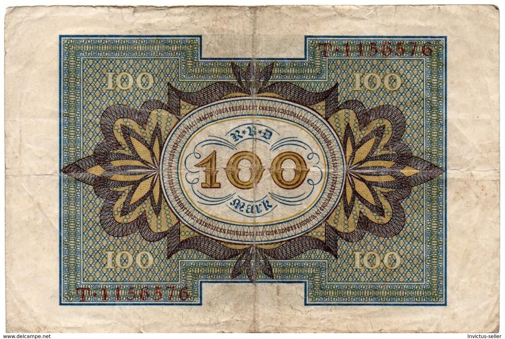 1920  GERMANIA REPUBBLICA DI WEIMAR BANCONOTE TEDESCA 100 HUNDERT MARK GERMANY BANKNOT BILLET DE BANQUE ALLEMAND - 100 Mark