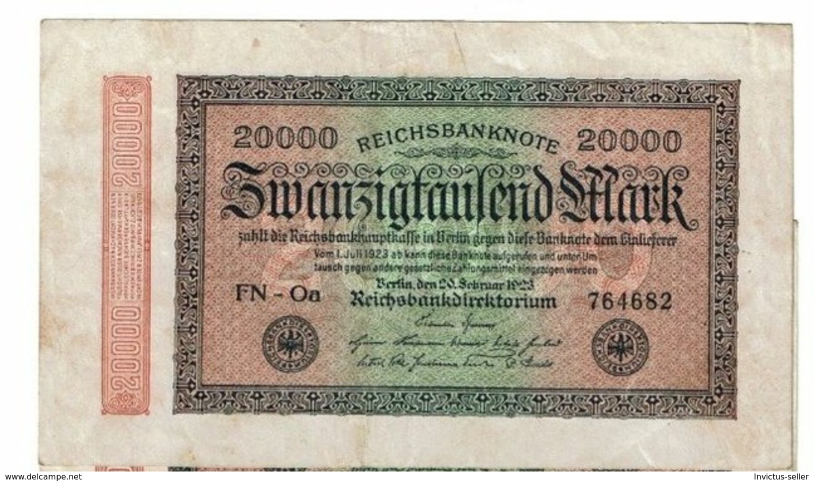 1923  GERMANIA REPUBBLICA DI WEIMAR BANCONOTE TEDESCA 2000 ZWEITAUSEND MARK GERMANY BANKNOT BILLET DE BANQUE ALLEMAND - 20.000 Mark