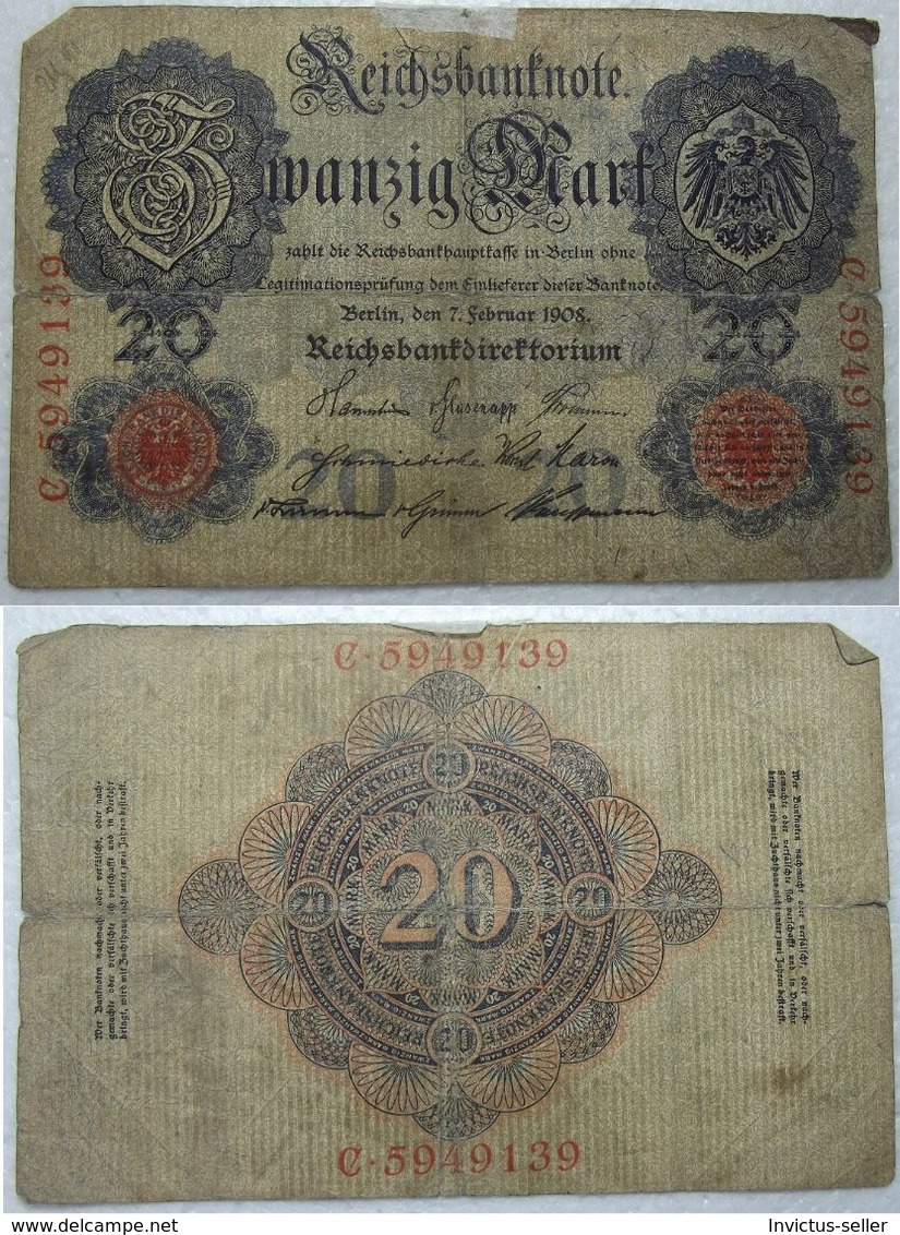 1910  GERMANIA PERIODO IMPERO TEDESCO BANCONOTE TEDESCA 20 ZWANZIG MARK GERMANY BANKNOT BILLET DE BANQUE ALLEMAND - 20 Mark