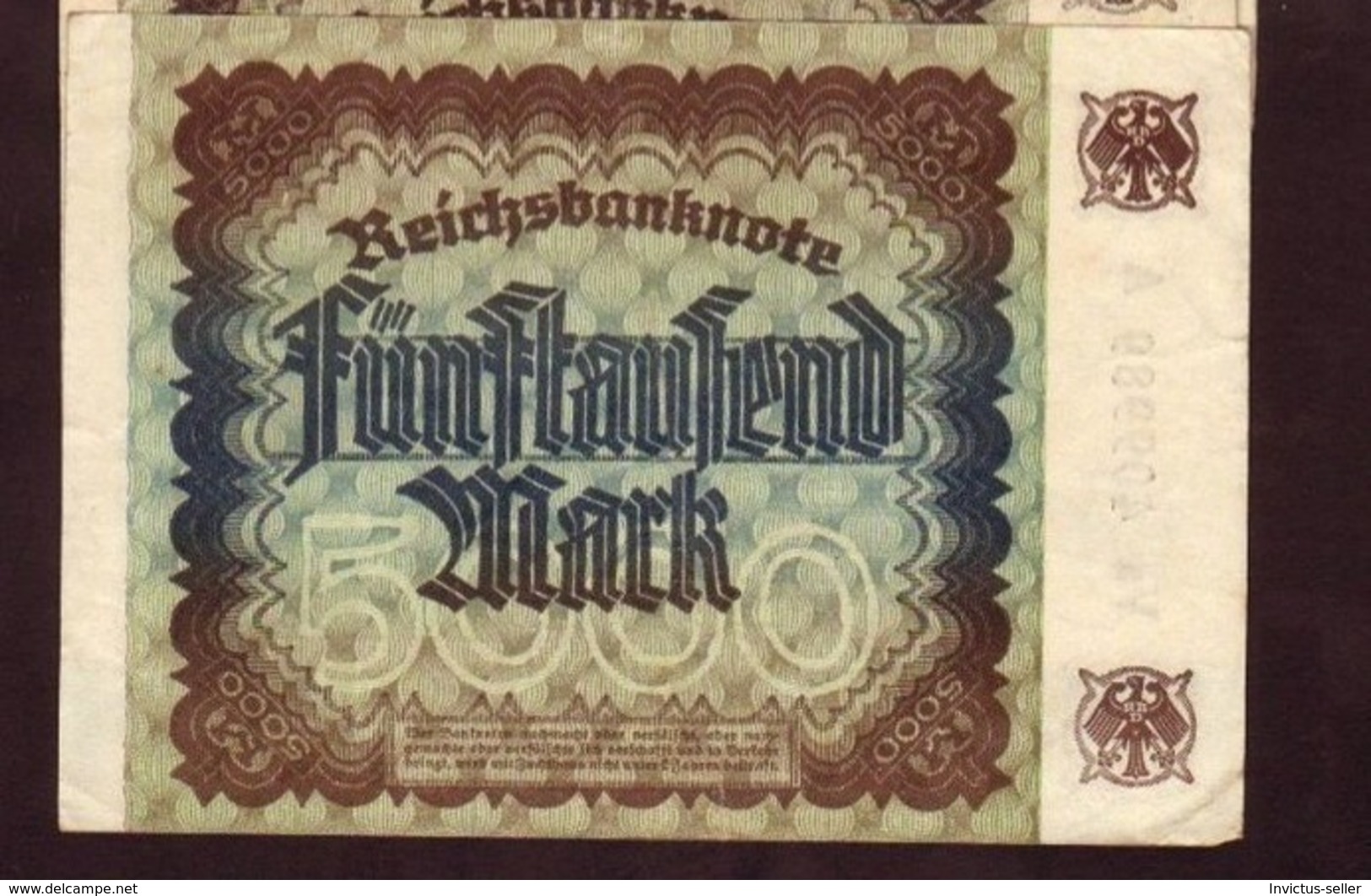 1922  GERMANIA REPUBBLICA DI WEIMAR BANCONOTE TEDESCA 5000 FUNFTAUSEND MARK GERMANY BANKNOT BILLET DE BANQUE ALLEMAND - 5000 Mark