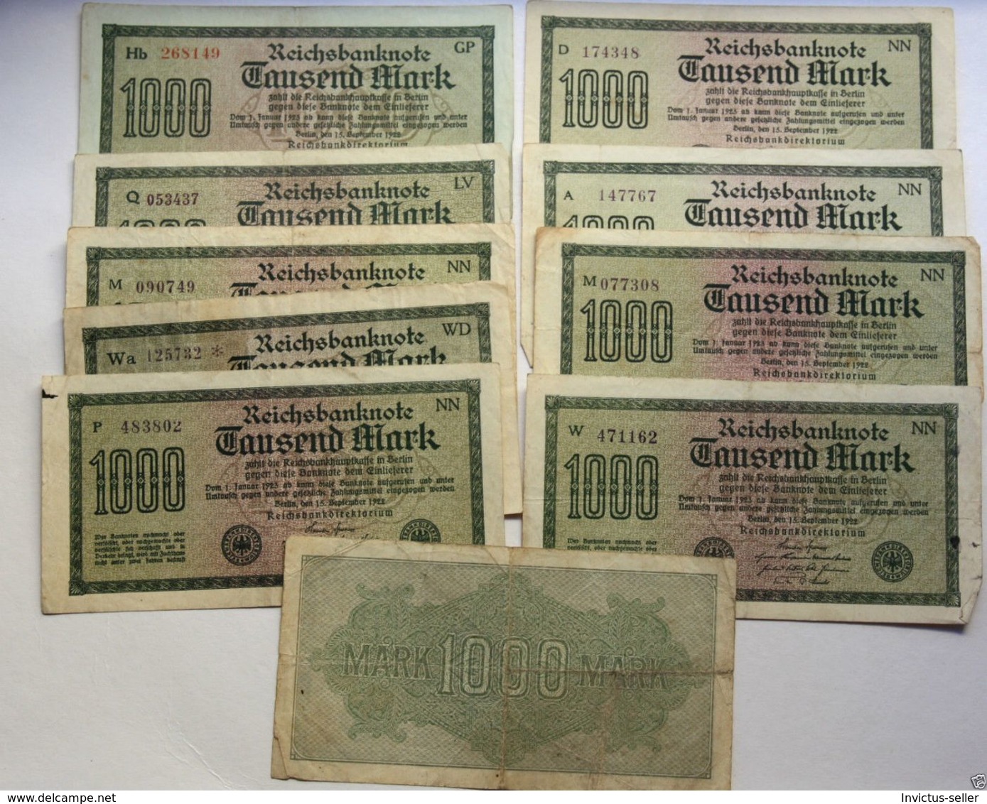 1923  GERMANIA REPUBBLICA DI WEIMAR BANCONOTE TEDESCA 1000 TAUSEND MARK GERMANY BANKNOT BILLET DE BANQUE ALLEMAND - 1000 Mark