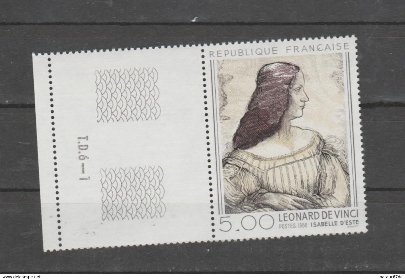 FRANCE / 1986 / Y&T N° 2446 ** : "Isabelle D'Este" (Léonard De Vinci) X 1 BdF Gb Avec N° De Presse - Nuovi