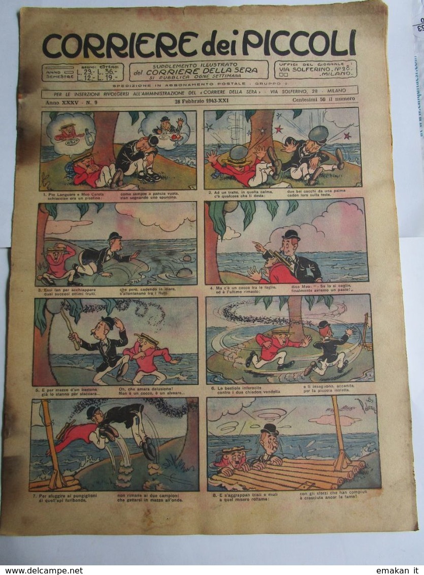 #  CORRIERE DEI PICCOLI N 9 / 1943 - Corriere Dei Piccoli