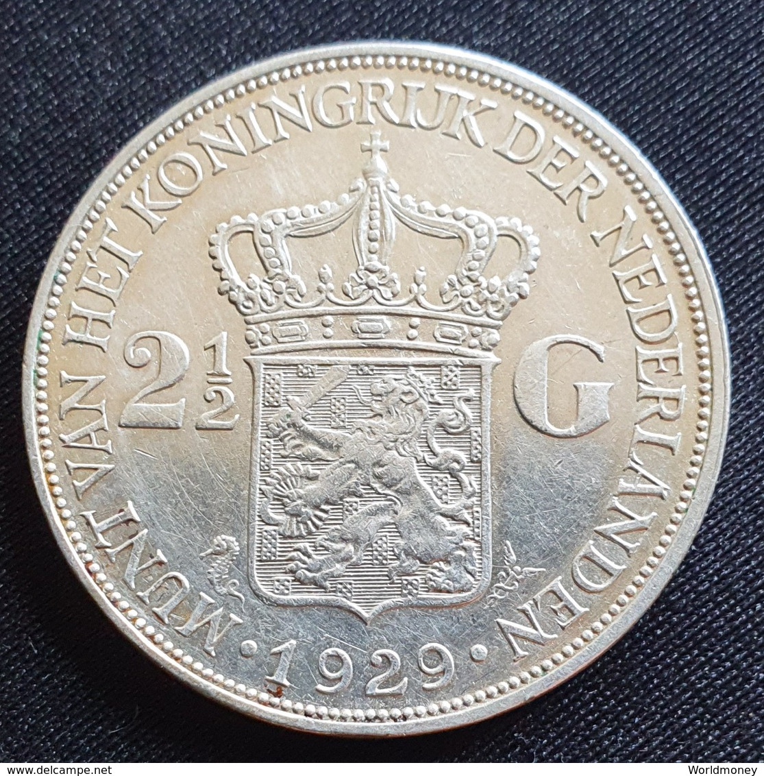 Netherlands 2 1/2 Gulden 1929 - 2 1/2 Florín Holandés (Gulden)