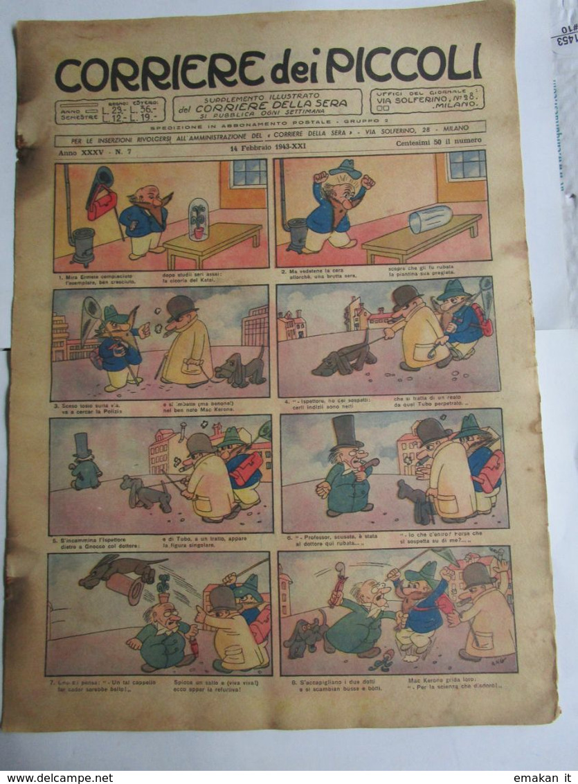 # CORRIERE DEI PICCOLI N 7 / 1943 - Corriere Dei Piccoli