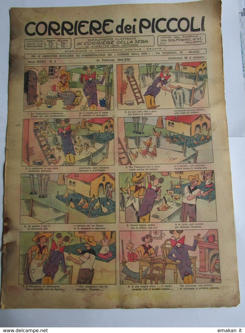 # CORRIERE DEI PICCOLI N 8 / 1943 - Corriere Dei Piccoli