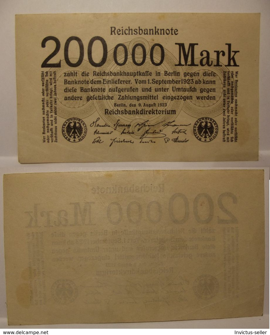 1923  GERMANIA REPUBBLICA DI WEIMAR BANCONOTE TEDESCA  200000  MARK GERMANY BANKNOT BILLET DE BANQUE ALLEMAND - 2 Millionen Mark