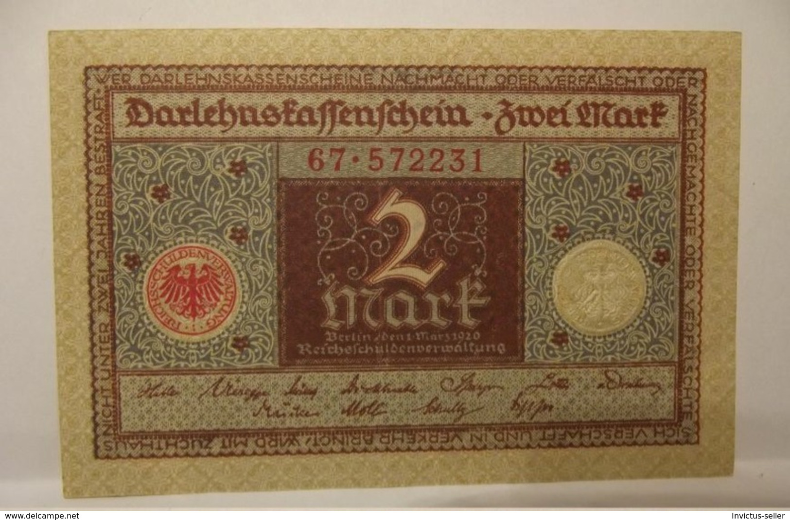 1920  GERMANIA REPUBBLICA DI WEIMAR BANCONOTE TEDESCA  20  MARK GERMANY BANKNOT BILLET DE BANQUE ALLEMAND - 20 Mark