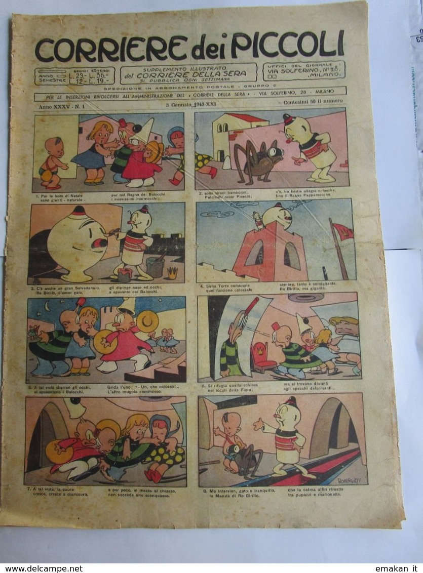 # CORRIERE DEI PICCOLI N 1 / 1943 - Corriere Dei Piccoli