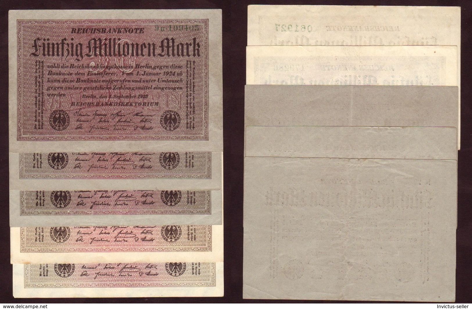 1924  GERMANIA REPUBBLICA DI WEIMAR BANCONOTE TEDESCA  FÜNFZIG 50 MILLIONEN  MARK GERMANY BANKNOT BILLET DE BANQUE - 50 Mio. Mark