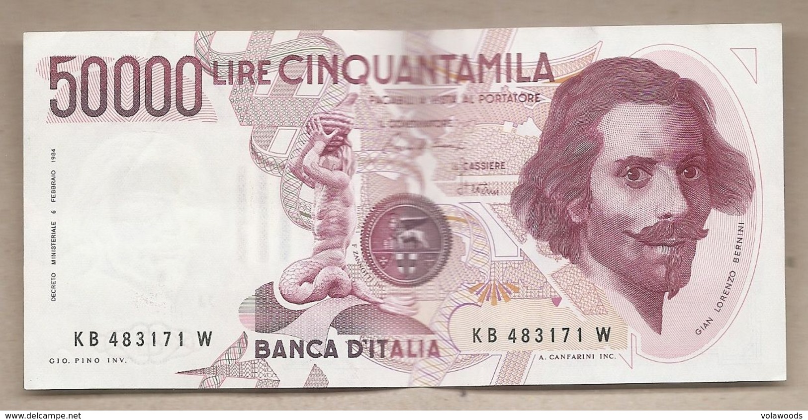 Italia - Banconota Circolata SUP Da 50.000 Lire "Bernini I° Tipo"  P-113a - 1985 #18 - 50000 Lire