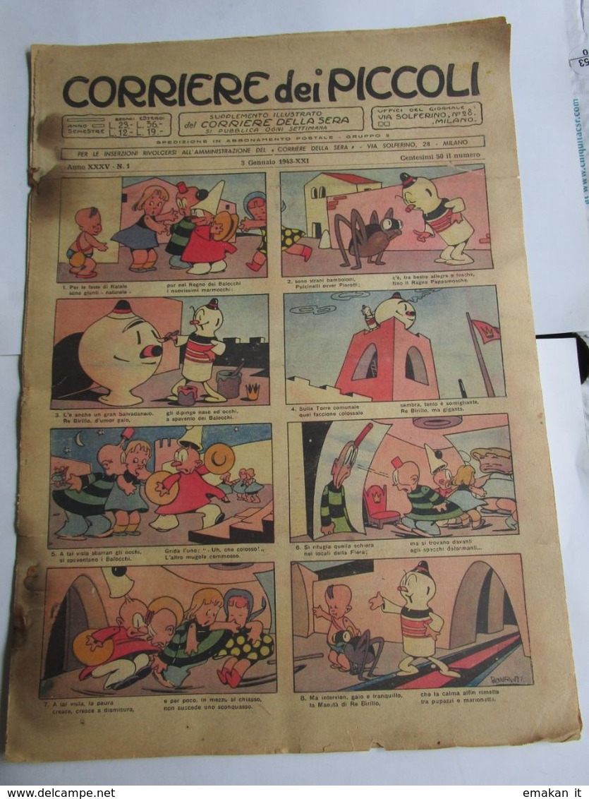 - CORRIERE DEI PICCOLI N 1 / 1943 MEDIOCRE - Corriere Dei Piccoli