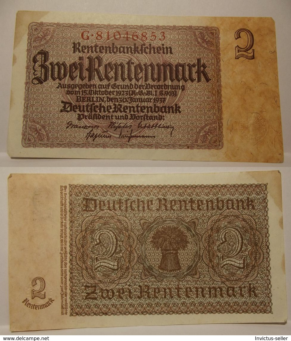 1937 GERMANIA TERZO REICH THIRD REICH BANCONOTE TEDESCA 2 MARK GERMANY BANKNOT BILLET DE BANQUE ALLEMAND TROISIÈME REIC - 5 Reichsmark