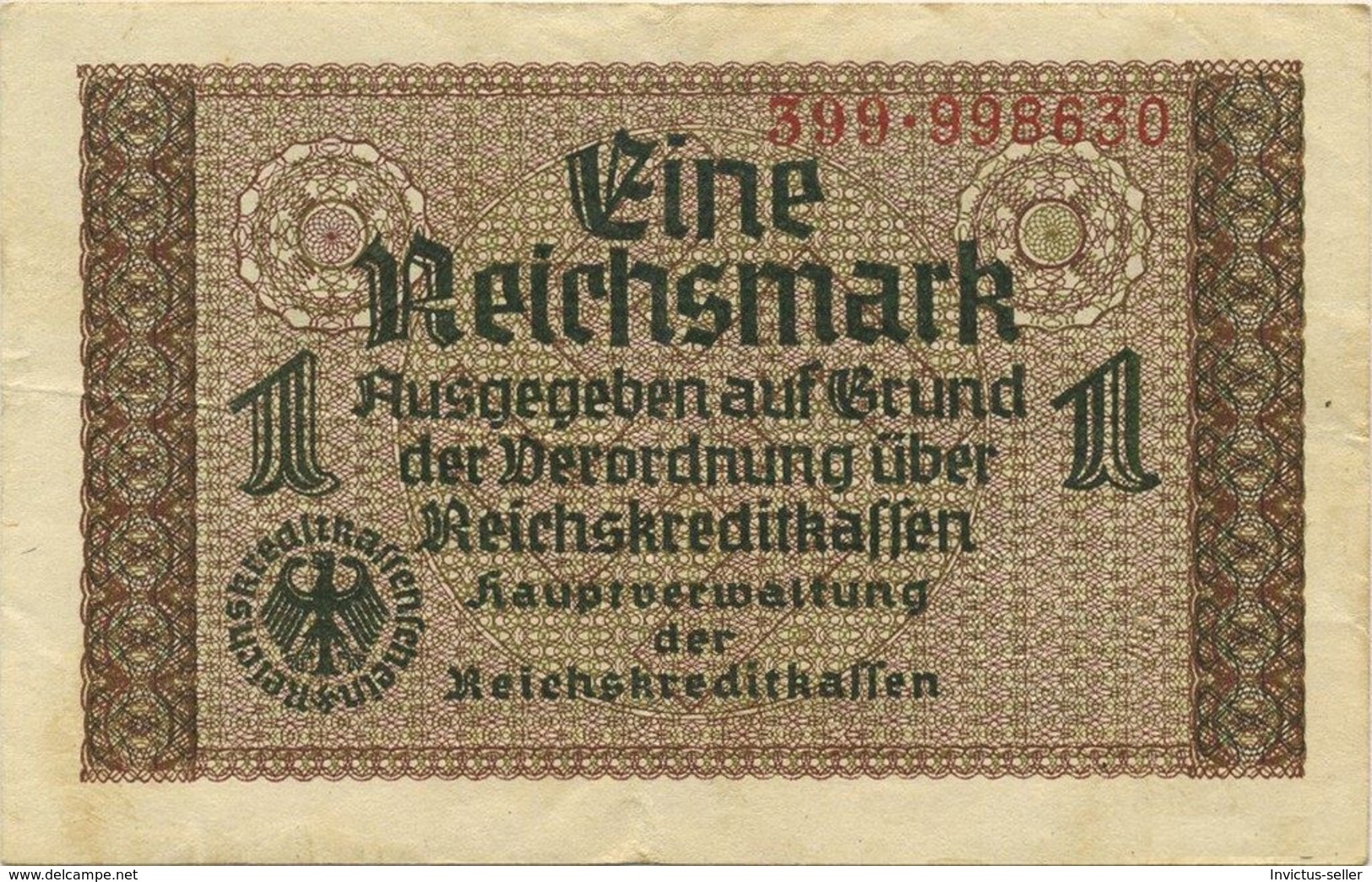 1937 GERMANIA TERZO REICH THIRD REICH BANCONOTE TEDESCA 1 MARK GERMANY BANKNOT BILLET DE BANQUE ALLEMAND TROISIÈME REIC - Andere & Zonder Classificatie