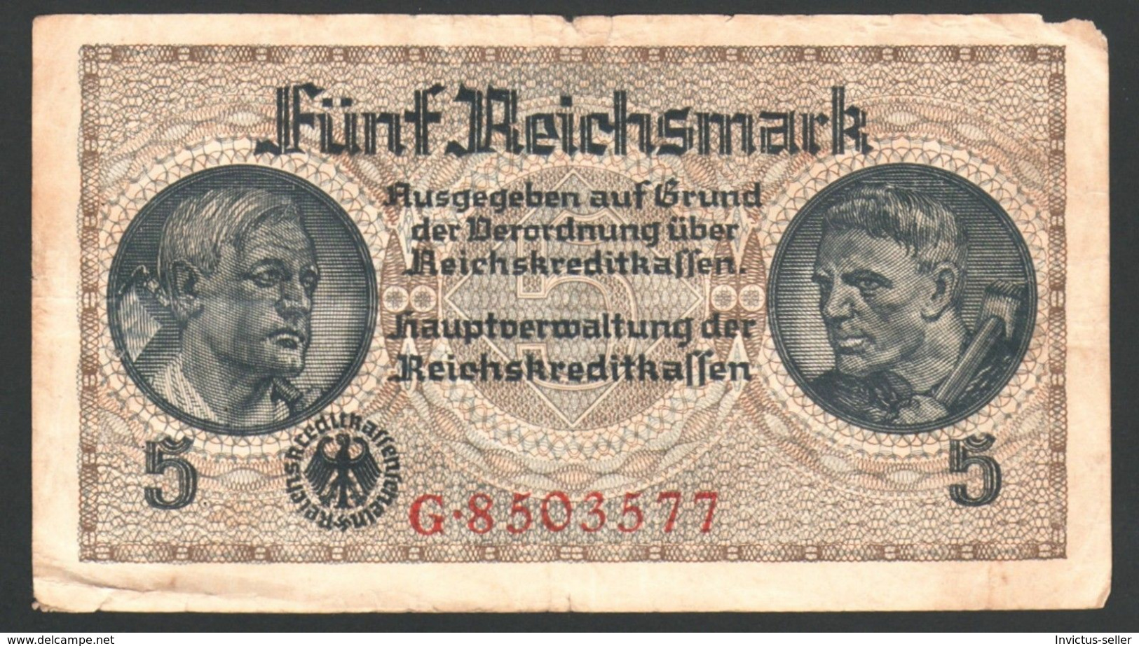 1937 GERMANIA TERZO REICH THIRD REICH BANCONOTE TEDESCA 5 MARK GERMANY BANKNOT BILLET DE BANQUE ALLEMAND TROISIÈME REIC - 5 Reichsmark