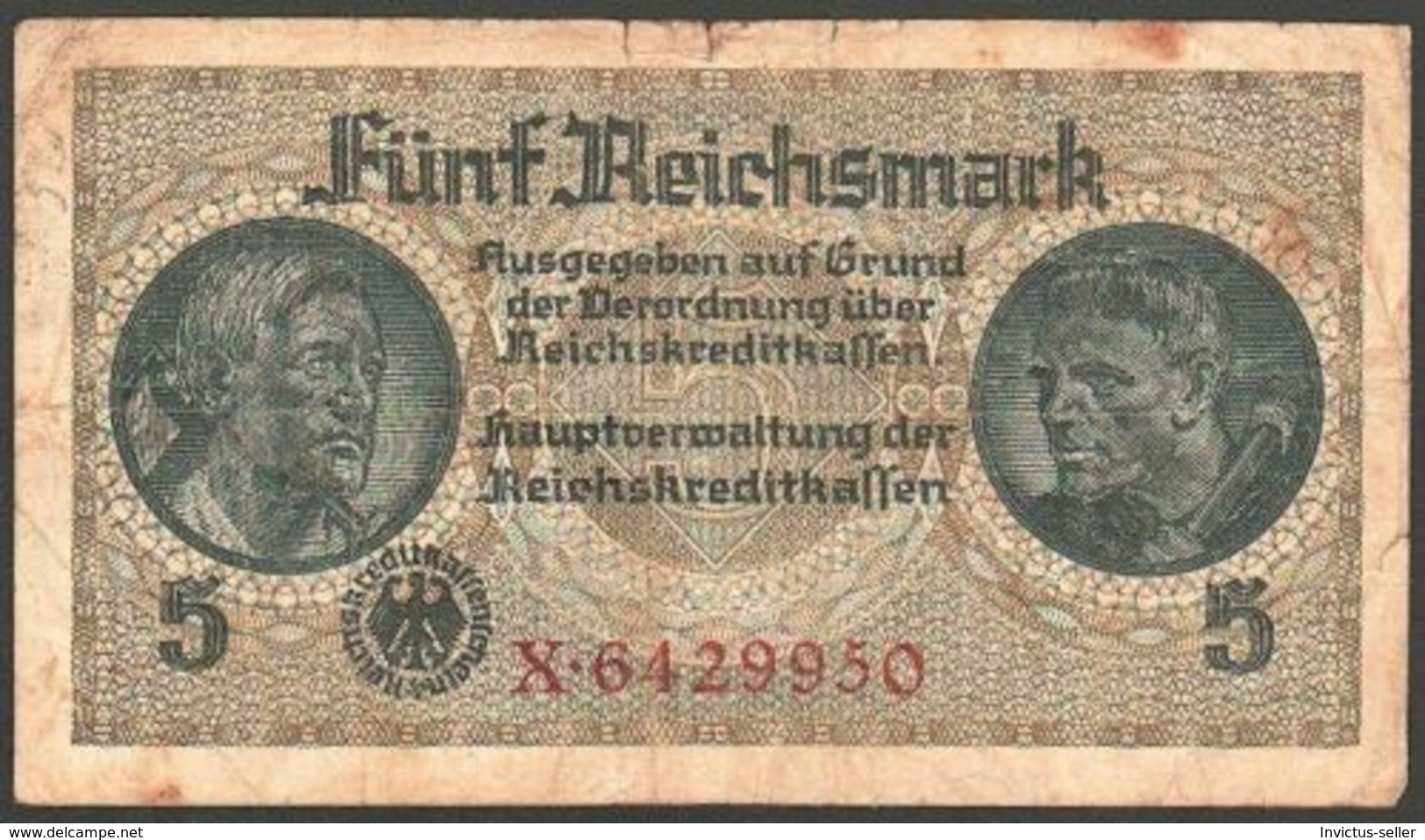 1937 GERMANIA TERZO REICH THIRD REICH BANCONOTE TEDESCA 5 MARK GERMANY BANKNOT BILLET DE BANQUE ALLEMAND TROISIÈME REIC - 5 Reichsmark